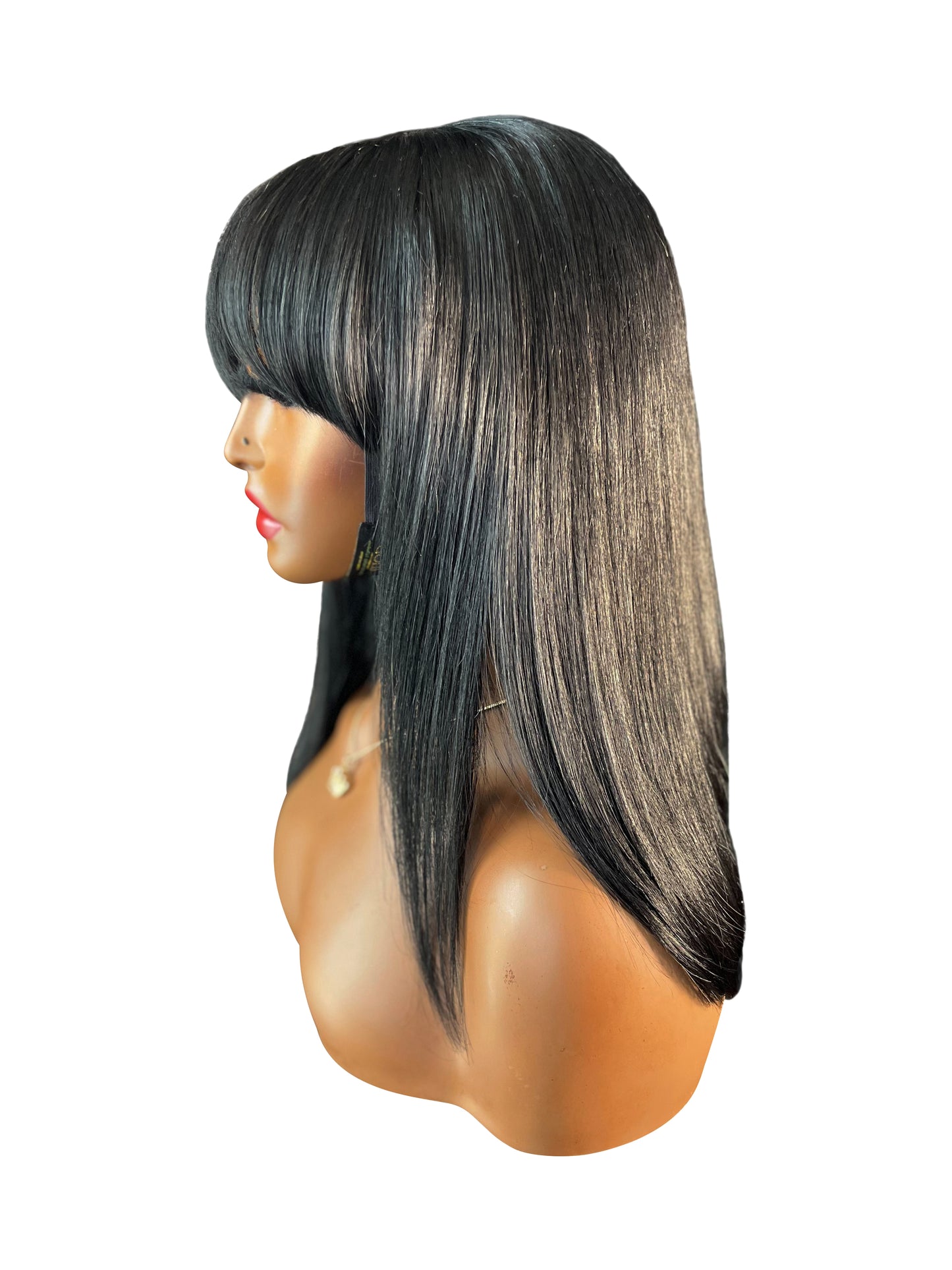 SWEETPEA | Black Parted Curtain Bang Blunt Cut